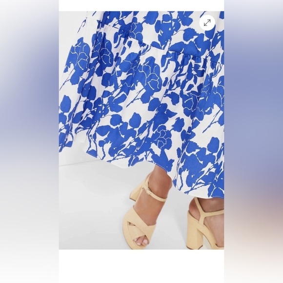 Hyacinth House Sybil Maxi Dress XXS Blue Floral One Shoulder Cotton Lined NWT - Picture 14 of 16